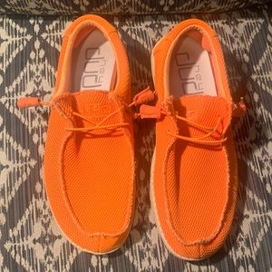 Hey Dude Comfortable Bright Orange Slip 